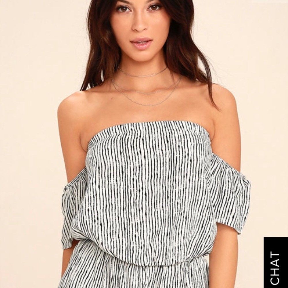 Lulu’s Exclusive Get Together Off Shoulder Romper